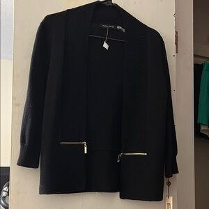 Ivanka Trump Black cardigan  with Gold Zippers